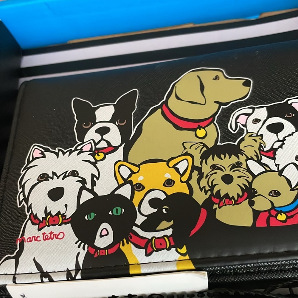 Marc Tetro Dogs Travel Set Coin Purse Passport Case Luggage Tag Cardholder set - Picture 4 of 7